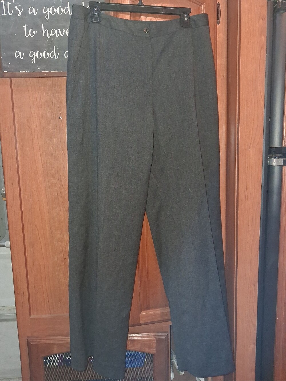Classic Straight-Leg Dress Pants in Charcoal Wool Blend Roth Lecover California